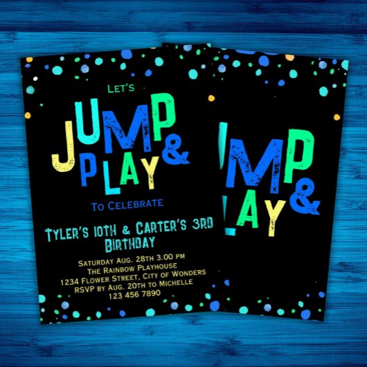 Gezamenlijke Trampoline Verjaardag Uitnodiging Ver