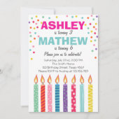 Gezamenlijke tweeling verjaardag uitnodiging Twins (Voorkant)