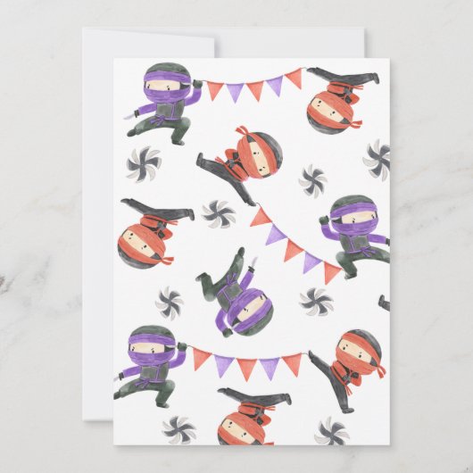 Gezamenlijke uitnodiging Ninja Birthday | Partij v (Achterkant)