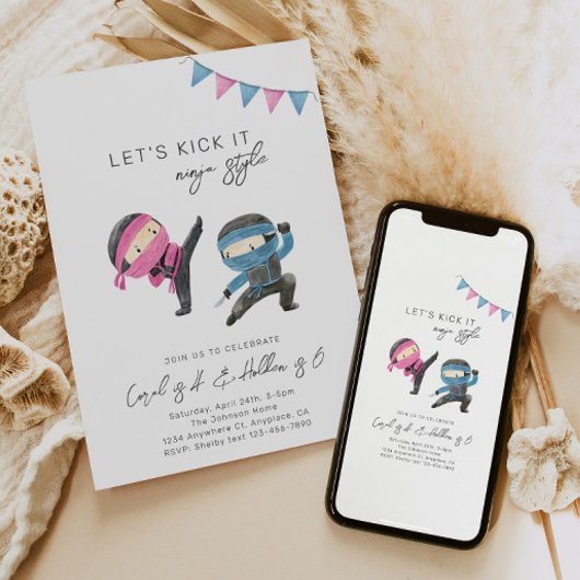 Gezamenlijke uitnodiging Ninja Birthday | Versieri