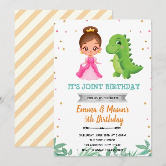 Gezamenlijke uitnodiging van de partij Dinosaur pr (Voorkant / Achterkant)