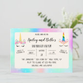 Gezamenlijke uitnodiging van Unicorn Birthday (Staand voorkant)