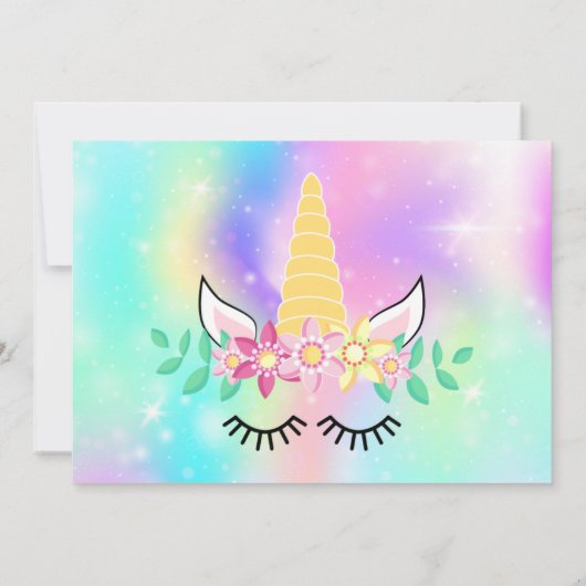 Gezamenlijke uitnodiging van Unicorn Birthday (Achterkant)