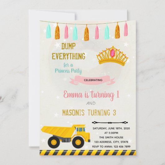 Gezamenlijke uitnodiging voor de bouw en prinses (Voorkant)