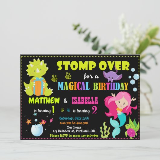 Gezamenlijke uitnodiging voor de verjaardag van Me (Staand voorkant)