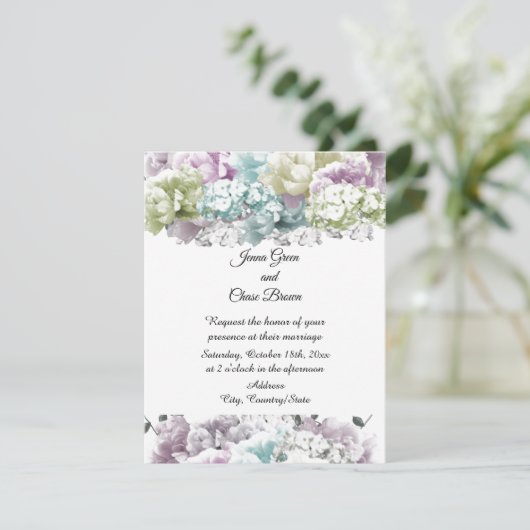 Gezamenlijke uitnodiging voor het huwelijk van Pas (Staand voorkant)