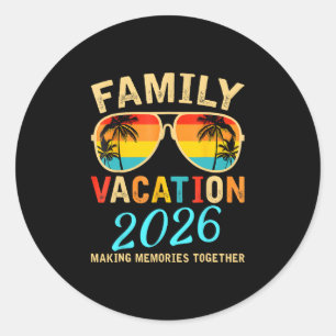 Gezamenlijke vakantie 2026 Strand bij elkaar passe Ronde Sticker