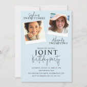 gezamenlijke verjaardag | 2 foto-uitnodiging kaart (Voorkant)