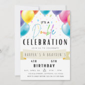 Gezamenlijke Verjaardag Broer Dubbele Partij Dubbe Kaart (Voorkant)