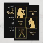 Gezamenlijke Verjaardag Dubbel Het Leuke Zwarte Go Kaart (Voorkant / Achterkant)