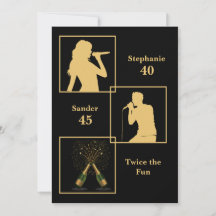 Gezamenlijke Verjaardag Dubbel Het Leuke Zwarte Go