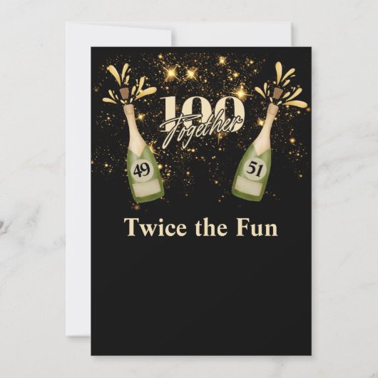 Gezamenlijke Verjaardag Dubbele Viering Twee keer Kaart (Achterkant)