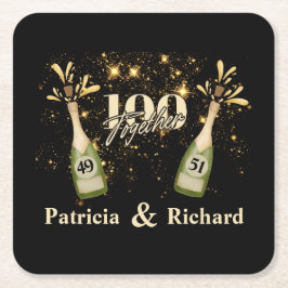 Gezamenlijke Verjaardag Dubbele Viering Twee keer  Kartonnen Onderzetters