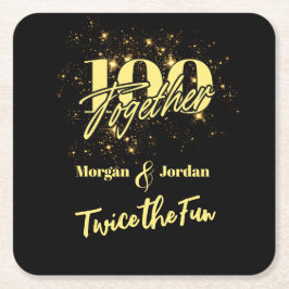 Gezamenlijke Verjaardag Dubbele Viering Twee keer  Kartonnen Onderzetters