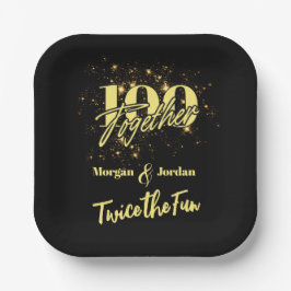 Gezamenlijke Verjaardag Dubbele Viering Twee keer  Papieren Bordje