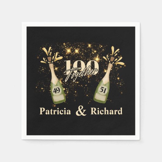 Gezamenlijke Verjaardag Dubbele Viering Twee keer  Servet (Voorkant)