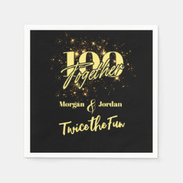 Gezamenlijke Verjaardag Dubbele Viering Twee keer  Servet