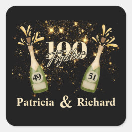 Gezamenlijke Verjaardag Dubbele Viering Twee keer  Vierkante Sticker