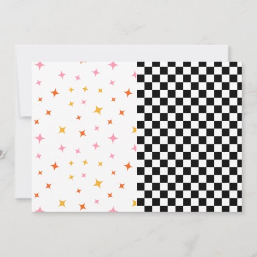 Gezamenlijke Verjaardag Groovy Gecombineerde Verwa Kaart (Achterkant)