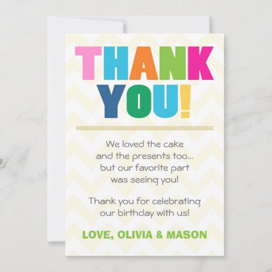 Gezamenlijke verjaardag Hartelijk dank voor de Twi Bedankkaart (Voorkant)