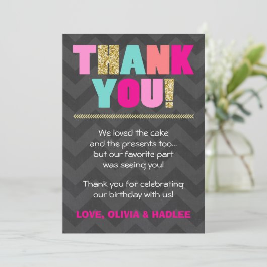 Gezamenlijke verjaardag Hartelijk dank voor de Twi Bedankkaart (Staand voorkant)