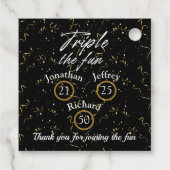 Gezamenlijke verjaardag Triple The Fun Bedankjes Labels (Achterkant)