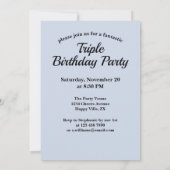 Gezamenlijke Verjaardag Triple The Fun Minimalist  Kaart (Achterkant)