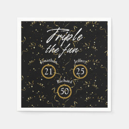 Gezamenlijke verjaardag Triple The Fun Servet