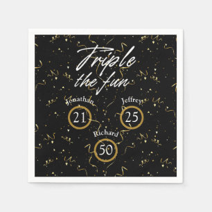 Gezamenlijke verjaardag Triple The Fun Servet