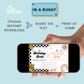 Gezamenlijke Verjaardag Zusje Groovy Dubbele Vieri Kaart