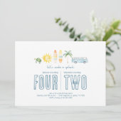 Gezamenlijke verjaardagsfeest - Strand Thema Uitno Kaart (Staand voorkant)