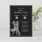 Gezamenlijke Verjaardagsfeest Volwassenen Zilveren Kaart (Staand voorkant)