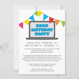 Gezamenlijke verjaardagsfeest Zoom uitnodiging voo