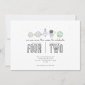 Gezamenlijke verjaardagsuitnodiging - Space Theme Kaart (Voorkant)