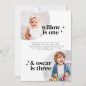 Gezamenlijke verjaardagsuitnodiging voor jongen en kaart (Voorkant)