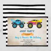 Gezamenlijke verjaardagsuitnodiging voor Monstervr Kaart (Voorkant / Achterkant)