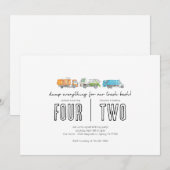 Gezamenlijke verjaardagsuitnodiging - Vuilniswagen Kaart (Voorkant / Achterkant)