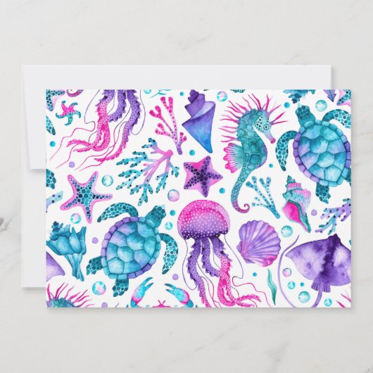 Gezamenlijke Verjaardagszusters Zeemeermin Dank u  Bedankkaart (Achterkant)