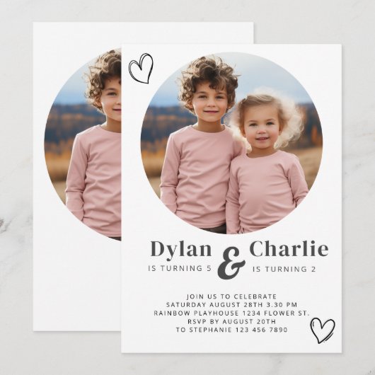 Gezamenlijke Verwant Portret Foto Minimale Boho Ve Kaart (Voorkant / Achterkant)