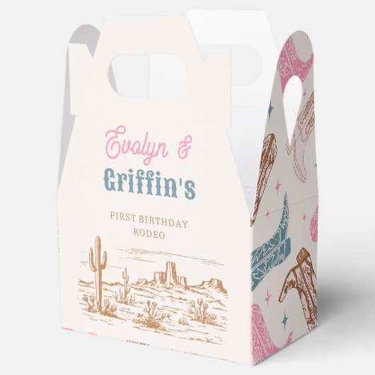 Gezamenlijke Westerne verjaardagsfeest voorkeursbo Bedankdoosjes (Geopend)