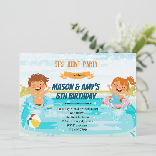 Gezamenlijke winterpoolpartij kaart (Staand voorkant)