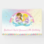 Gezamenlijke Zeemeerminnen en Eenhoorn Pool Verjaa Spandoek (Horizontaal)