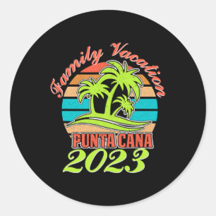 Gezamenlijke zomer vakantie Punta Cana Dominicaans Ronde Sticker