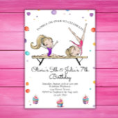 Gezamenlijke Zusters Blondine Zus Gymnastiek Verja Kaart