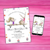 Gezamenlijke Zusters Blondine Zus Gymnastiek Verja Kaart