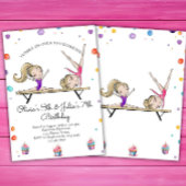 Gezamenlijke Zusters Blondine Zus Gymnastiek Verja Kaart