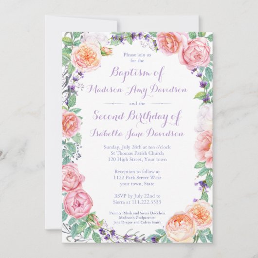 Gezamenlijke zusters Doop / Verjaardagsfeest / Com Kaart (Voorkant)