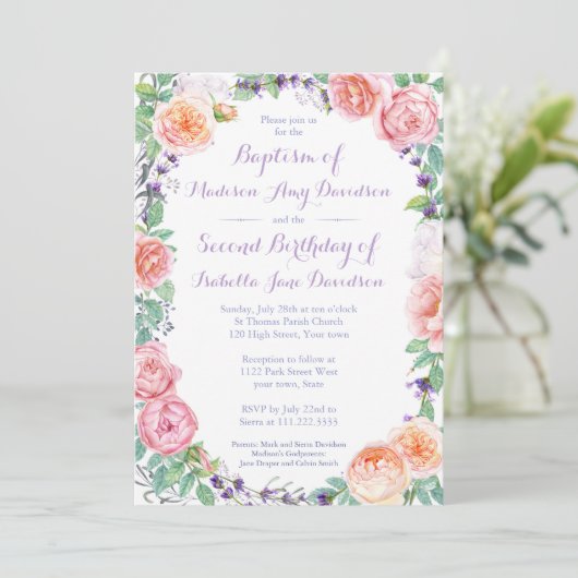 Gezamenlijke zusters Doop / Verjaardagsfeest / Com Kaart (Staand voorkant)