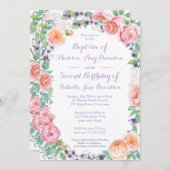 Gezamenlijke zusters Doop / Verjaardagsfeest / Com Kaart (Voorkant / Achterkant)