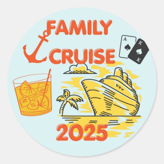 Gezamily Cruise 2025 Ronde Sticker (Voorkant)